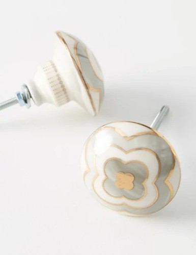 Anthropologie gold grey - grey, white