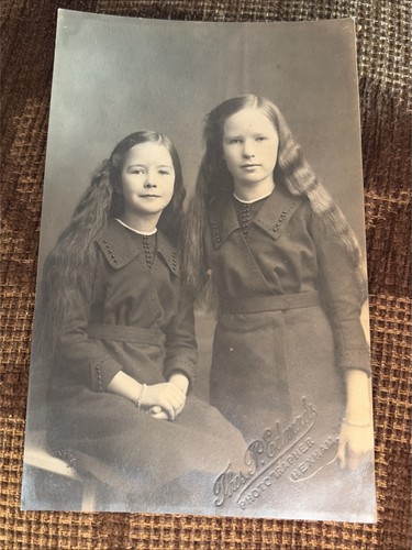 Early 20th rppc two girls - c.,