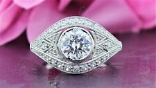 1.75Ct Vintage Victorian Edwardian Round Cut Art Deco Engagement Ring 925 Silver