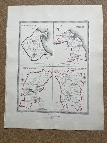 1835 antique town maps - 1835,