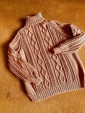 GORGEOUS FUDGE COLOUR HAND KNIT ARAN SWEATER