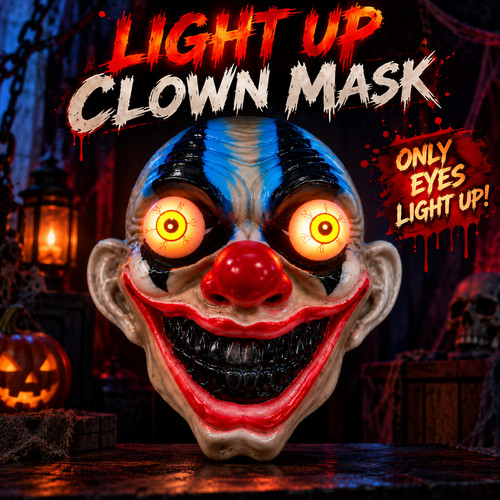 Halloween light clown mask - halloween, up