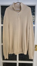 Zara Men's Cream Knit Jumper Size XL 100% Cotton Excellent Condition New No Tag
