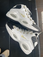 Reebok Question Mid White Black Gold Men’s Size 13 Rare Allen Iverson Classic
