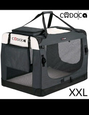 Pet Box Carrier Crate XXL CADOCA NEW Car Home Fabric Folding Crate Dark Grey . 