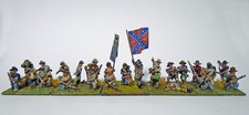 28mm: American Civil War Confederate Infantry Unit 25 figs/5 bases. Dixon Minis.