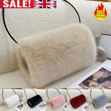 Ladies Hand Muff Fluffy Faux Fur Winter Wedding Bridal Gloves Warmer Accessory