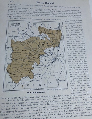 1923 map middlesex - map, of