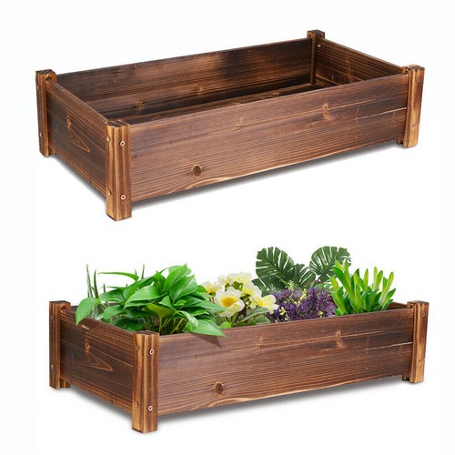 65cm wooden raised - bed, outdoor