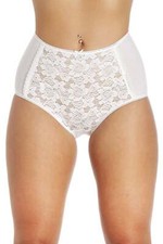 Camille Women's Full Briefs Lace Front Comfort Ladies Cotton Knickers 3 Pack Set