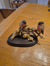 Country Artists Bird Pair Bullfinches With Crab Apples And Snow