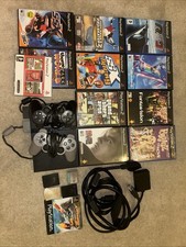 PS2 Bundle 2 Controllers 11 Games 4 Memory Cards Black