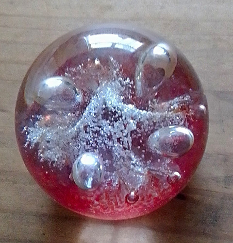 Red clear art glass - art,
