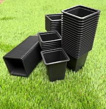 7cm plant pots deep - , black