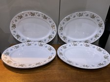 Dinner Plates X 4 Oval White