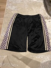 Gucci Logo Print GG Tech Strip Jersey Shorts - Large - Authentic