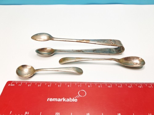 Antique silver plated pair - , of