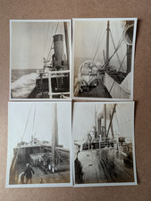 4 OLD PHOTO SHIP STEAMER SAILING VESSEL DECK 1910S PS 263