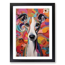 Whippet Modern Framed Canvas