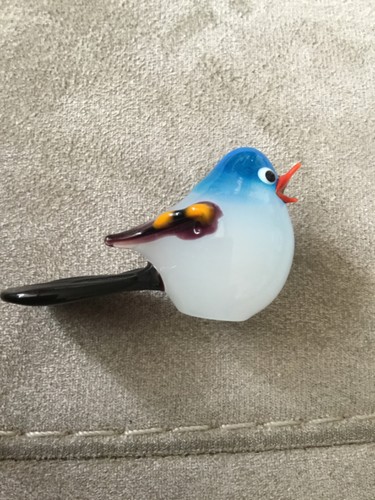 Murano glass baby bird aqua - glass,