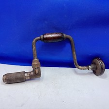 Hand Crank Drill Wood Handle Vintage Antique Manual carpentry