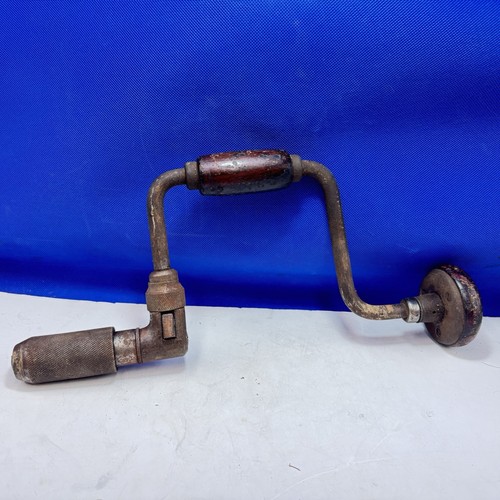 Hand crank drill wood handle - hand,