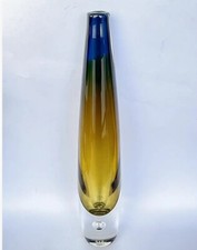RARE 14” VICKE LINDSTRAND KOSTA BODA SWEDEN TORPEDO BUBBLE ART GLASS VASE SIGNED