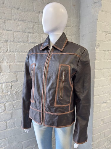 Vintage brown leather jacket - vintage,