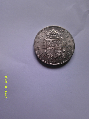 1967 half crown coin queen - crown,