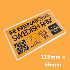 The International Swedish Rally 1976 KAK Varmland Runt Classic Vinyl Sticker Car
