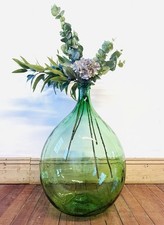 Large Vintage Italian Green Demijohn 54ltr. Home Decor, Flowers, Display