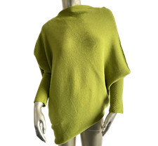 Ladies Asymmetric Draped  Slouch Neck Soft Jumper with Long Fitted Sleeves