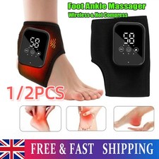 Electric Foot Ankle Massager Brace Relief Pain Vibration Hot Compress Therapy UK