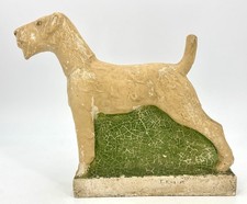 Vintage ART POTTERY SCULPTURE OF AN AIREDALE DOG - Signed - 27cm - Pos Art Deco