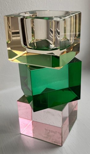 Crystal candle holder stacked - holder,