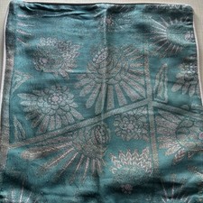 Neisha Crosland green Silk lurex Cushion Cover 43x43cm with leather piping