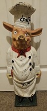 Vintage Cast Iron Butcher Shop Pig Antique Cast Iron Advertising Display Statue 