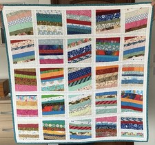 Handmade Patchwork Quilt/ Playmat/ Lap Quilt - 35 Ins Square- Multicoloured