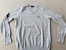 Galvin Green 100% Merino Wool V Neck Sweater Grey Medium - Pre owned