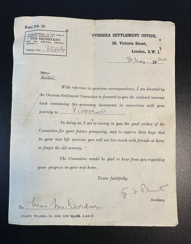 Post ww1 overseas settlement - post,