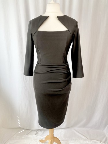 Black bodycon stretchy dress - black,