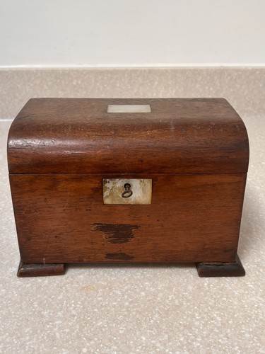 Antique wooden tea caddy to - antique, (to