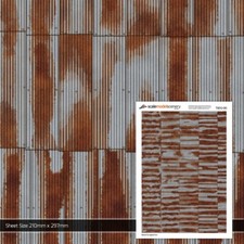 5 x SHEETS RUSTED CORRUGATED