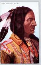 POSTCARD INDIAN CHIEF HOLLOW