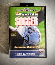 Vintage Sensible Soccer European Champions Sega Mega Drive Game PAL UK 1993 Comp