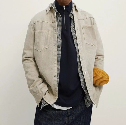 Cream denim shirt zara - shirt,