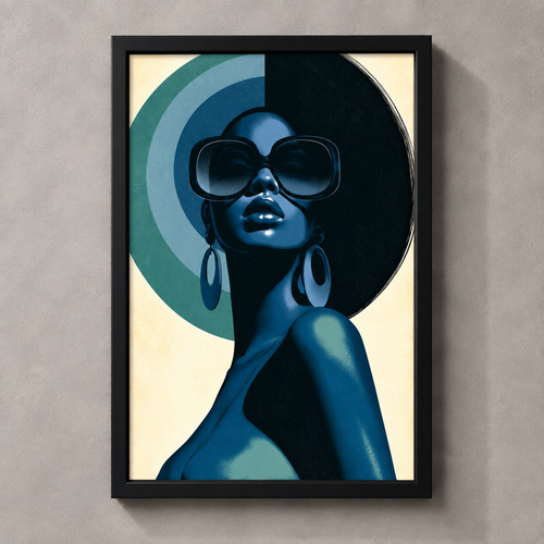 Retro 70s woman print - retro,