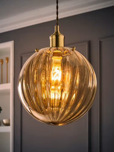 Modern amber ribbed glass - modern,
