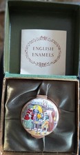 Crummles Enamels Trinket Box Christmas  festive scene Anno Domini 1979