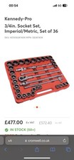 3/4in Drive, Socket Set-  Metric/Imperial 36 Set Chromed Finish